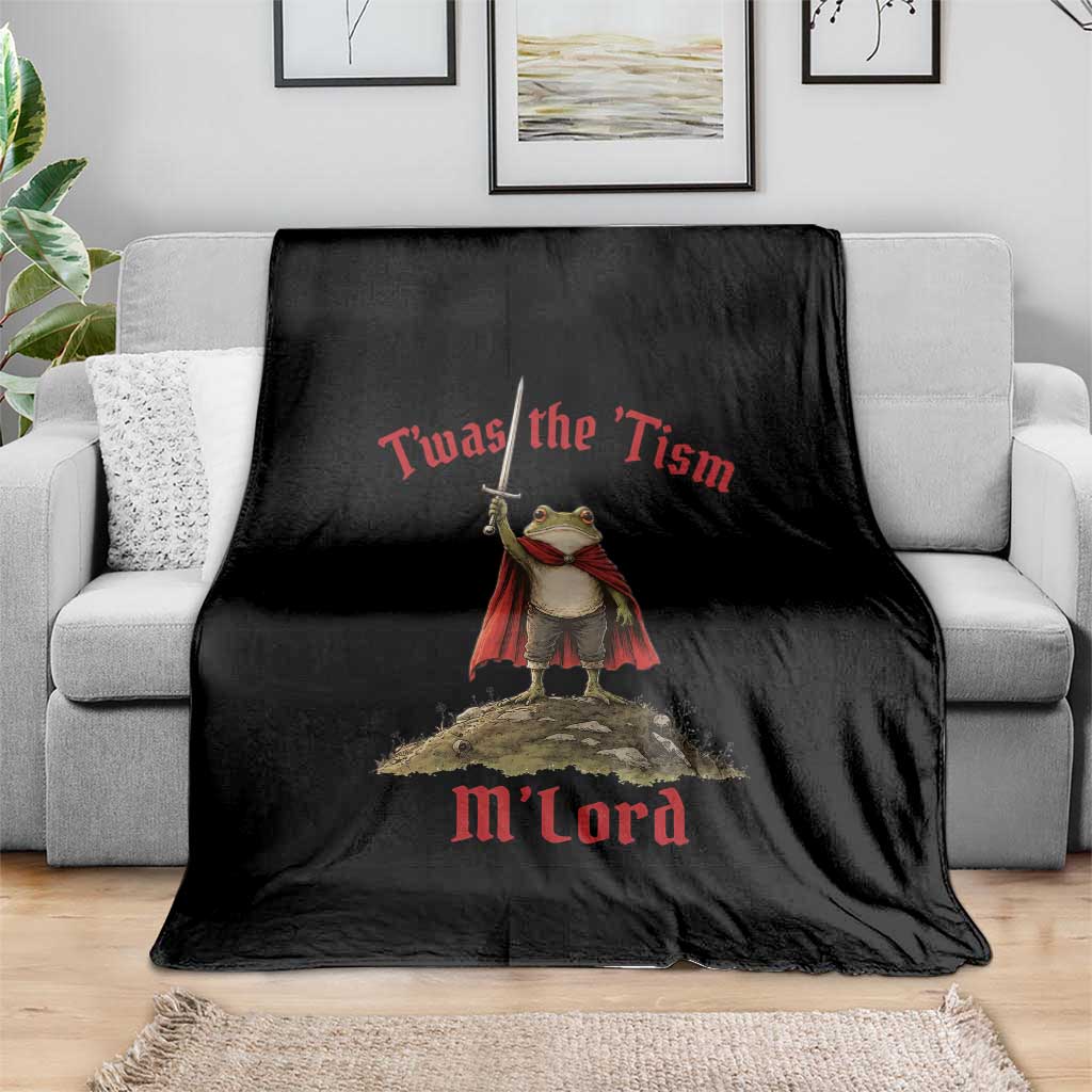 Funny Twas The Tism M Lord Medieval Knight Frog Throw Blanket
