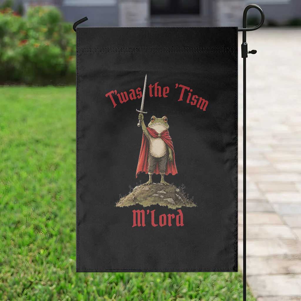 Funny Twas The Tism M Lord Medieval Knight Frog Garden Flag