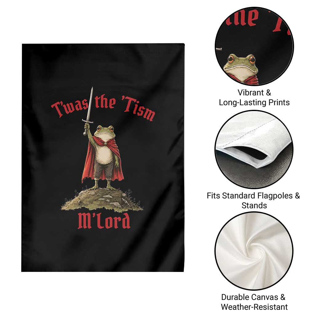 Funny Twas The Tism M Lord Medieval Knight Frog Garden Flag