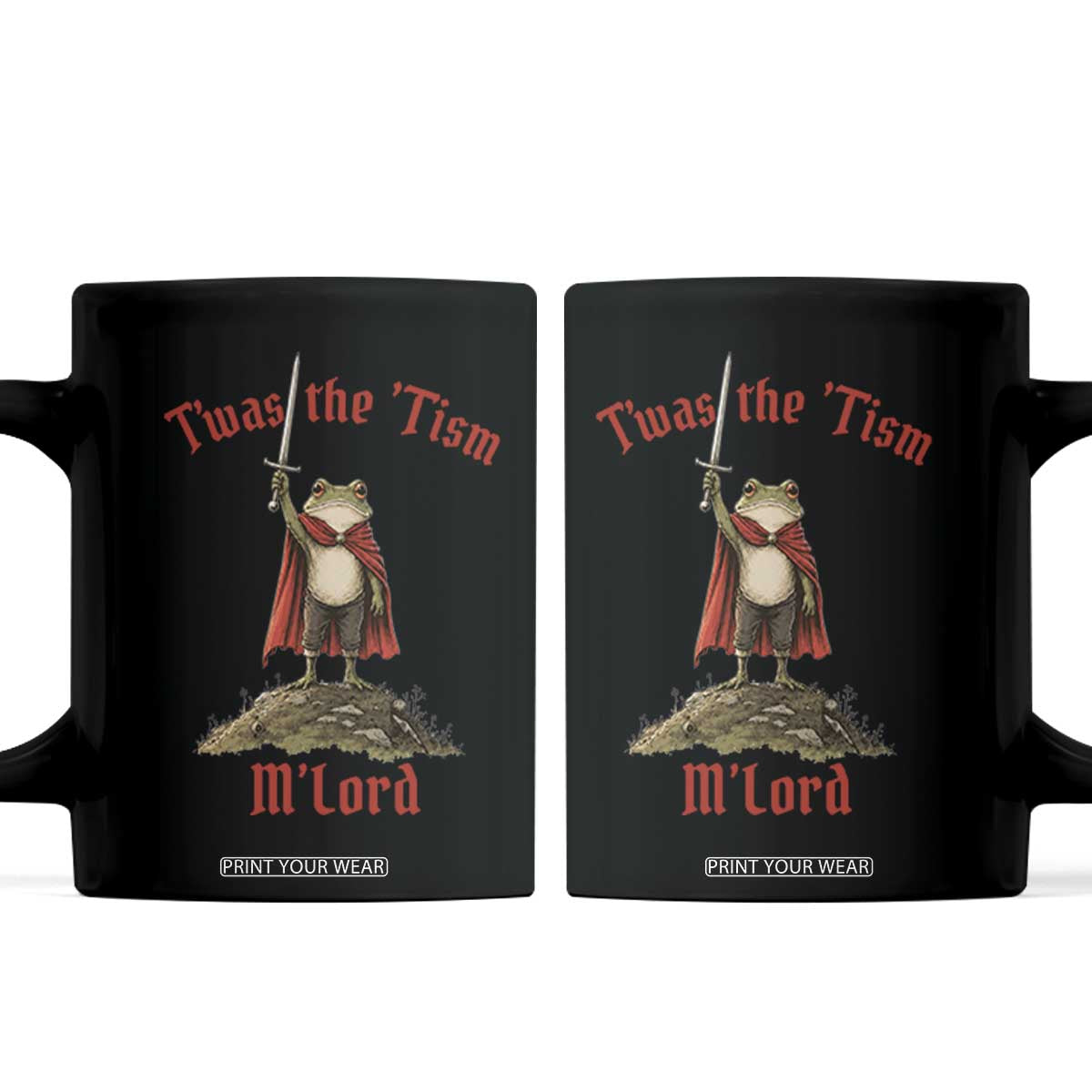 Funny Twas The Tism M Lord Medieval Knight Frog Coffee Mug