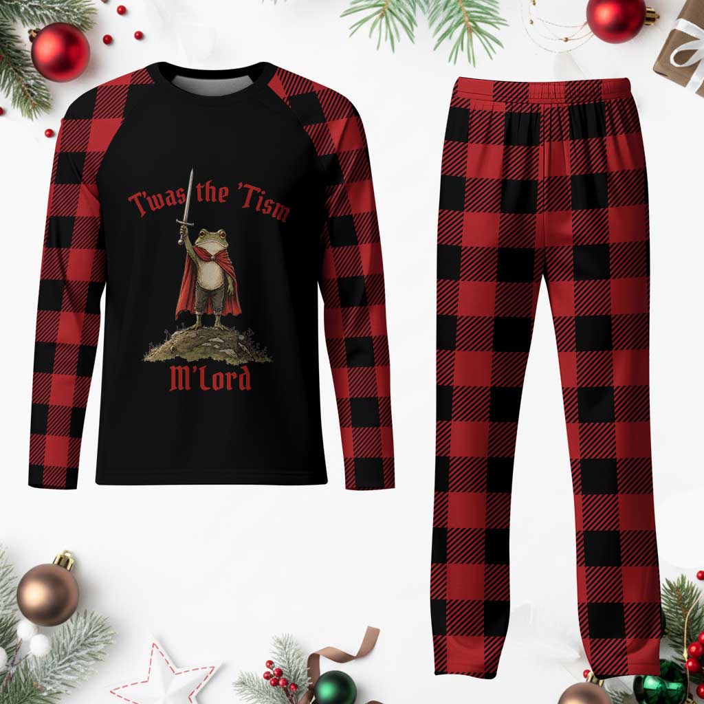 Funny Twas The Tism M Lord Medieval Knight Frog Plaid Pajama Set TS11 Buffalo Plaid Print Your Wear