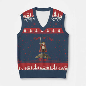 Funny Twas The Tism M Lord Medieval Knight Frog V-Neck Knit Sweater Vest
