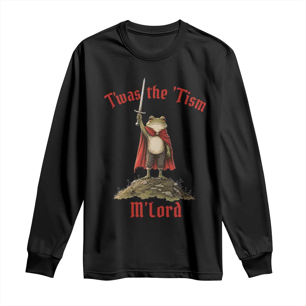 Funny Twas The Tism M Lord Medieval Knight Frog Long Sleeve Shirt
