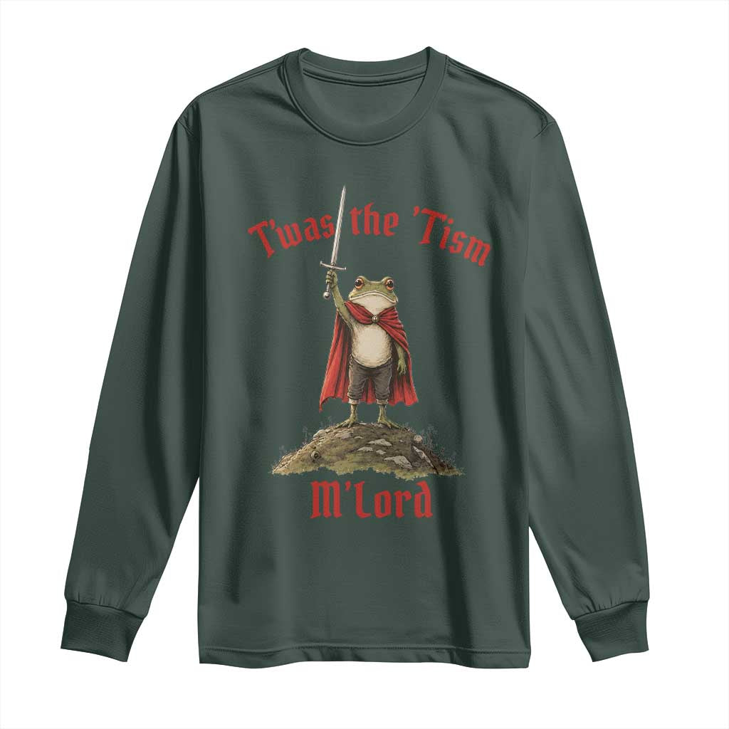 Funny Twas The Tism M Lord Medieval Knight Frog Long Sleeve Shirt