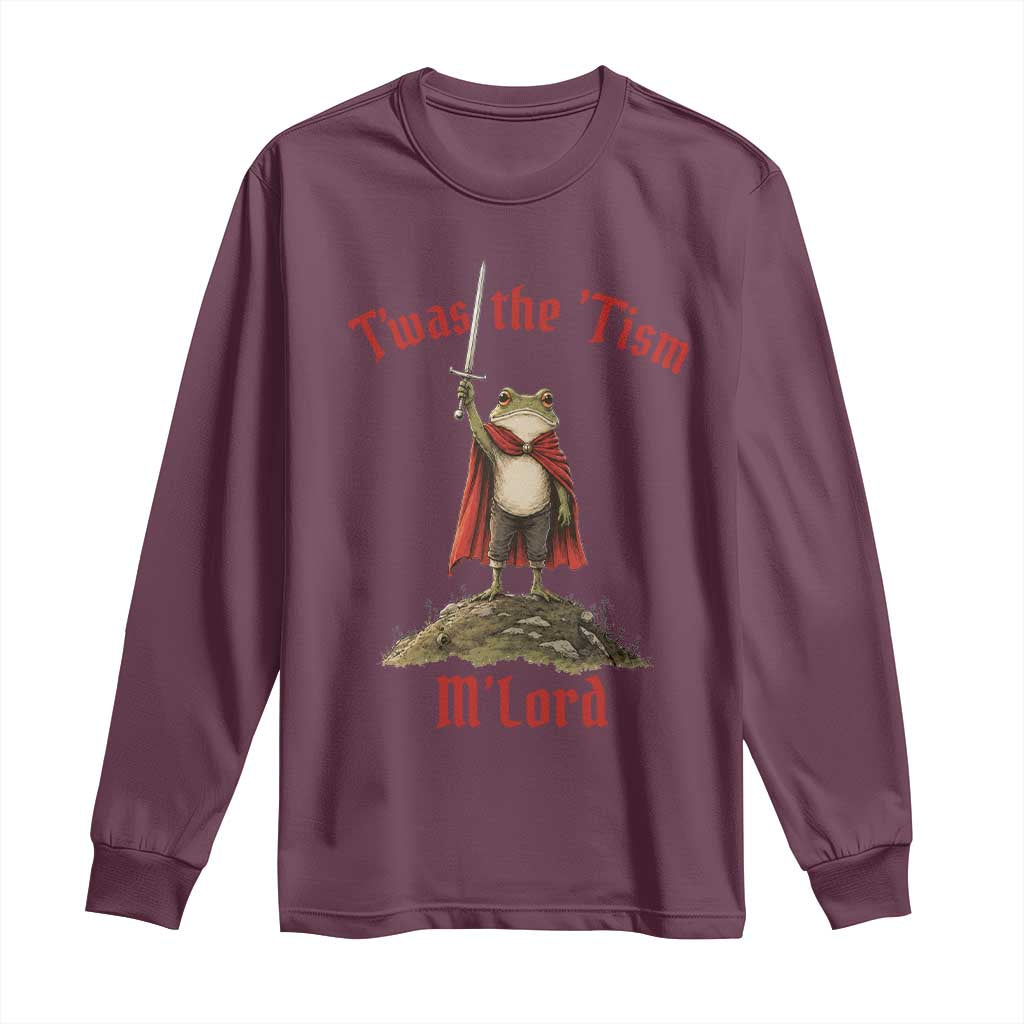 Funny Twas The Tism M Lord Medieval Knight Frog Long Sleeve Shirt