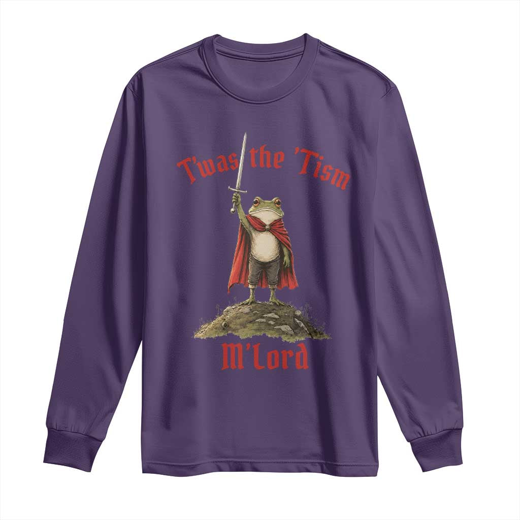 Funny Twas The Tism M Lord Medieval Knight Frog Long Sleeve Shirt