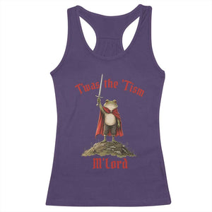 Funny Twas The Tism M Lord Medieval Knight Frog Racerback Tank Top