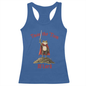 Funny Twas The Tism M Lord Medieval Knight Frog Racerback Tank Top