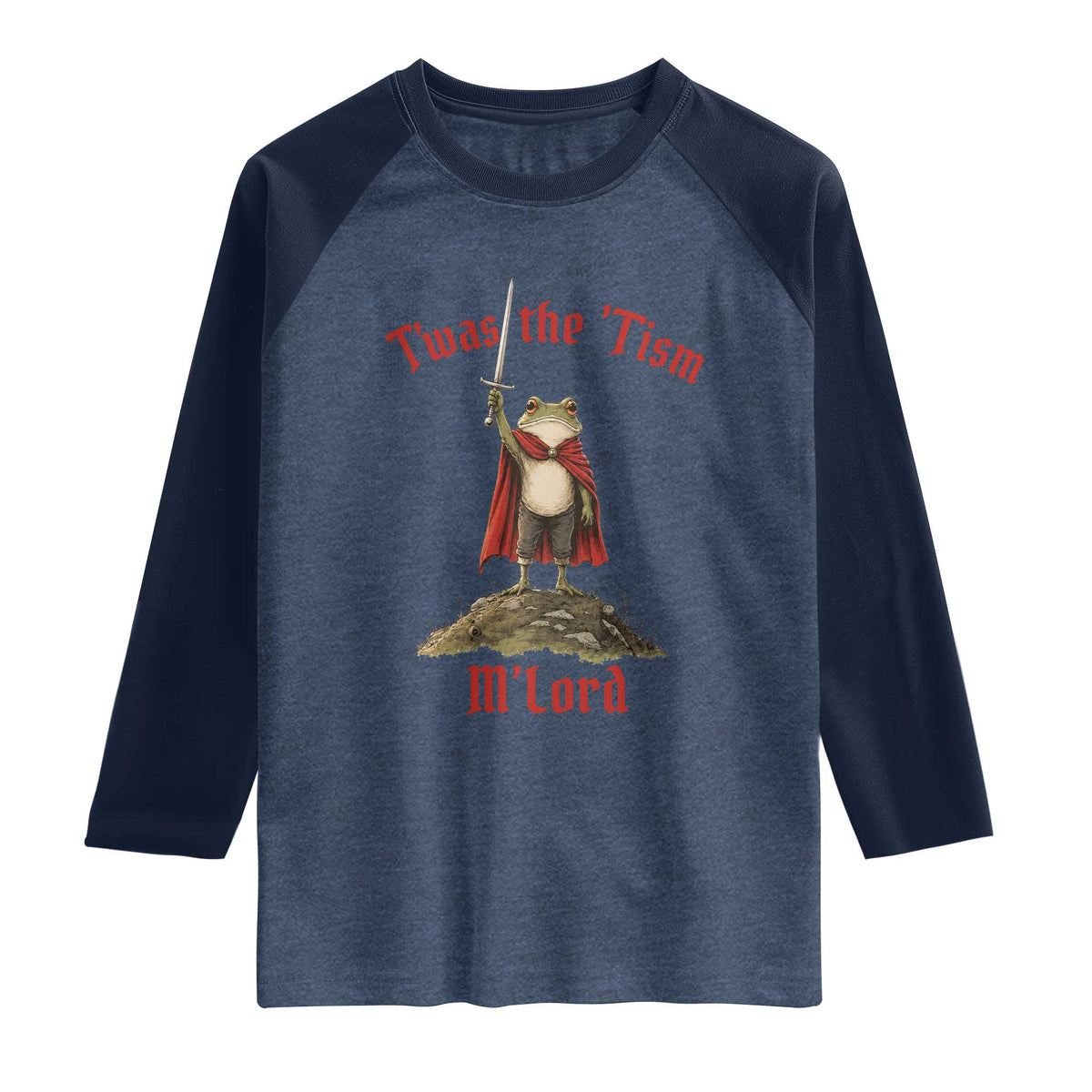 Funny Twas The Tism M Lord Medieval Knight Frog Raglan Shirt
