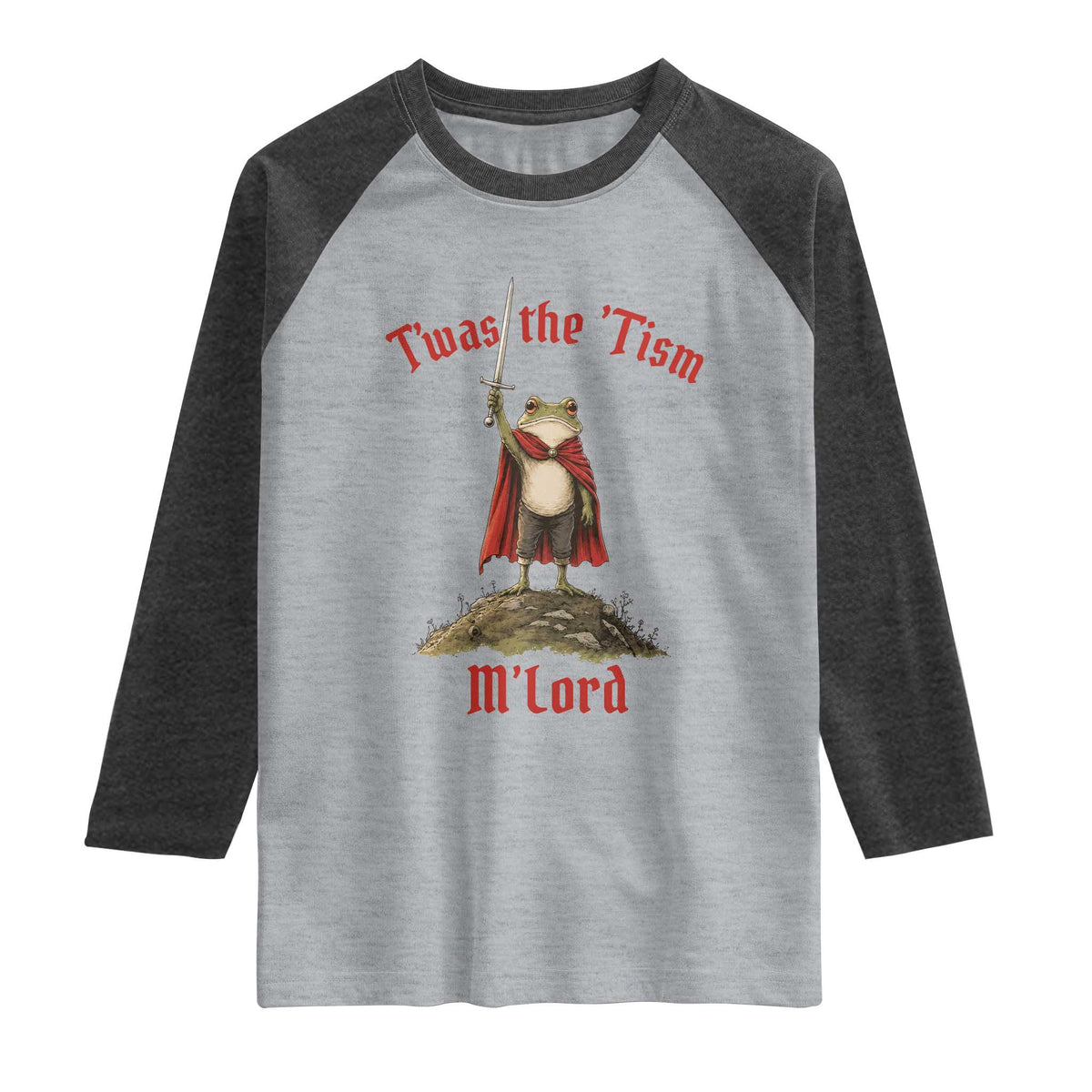 Funny Twas The Tism M Lord Medieval Knight Frog Raglan Shirt