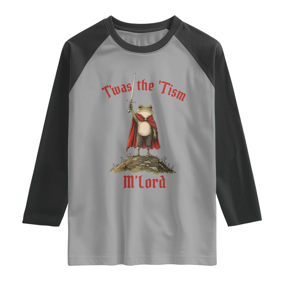 Funny Twas The Tism M Lord Medieval Knight Frog Raglan Shirt