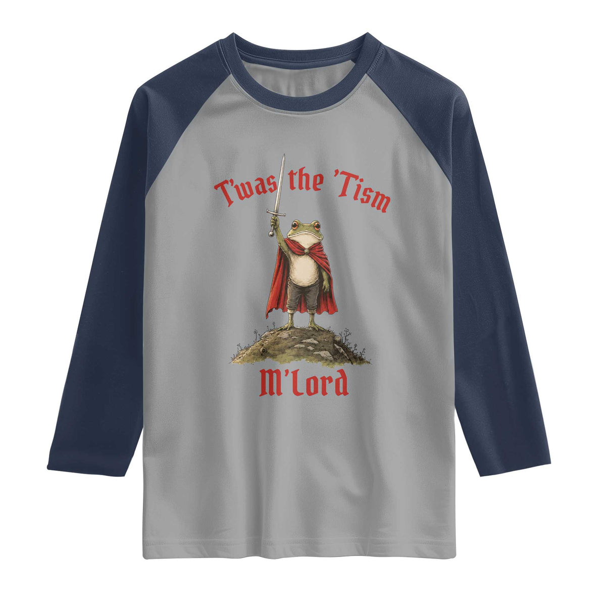 Funny Twas The Tism M Lord Medieval Knight Frog Raglan Shirt