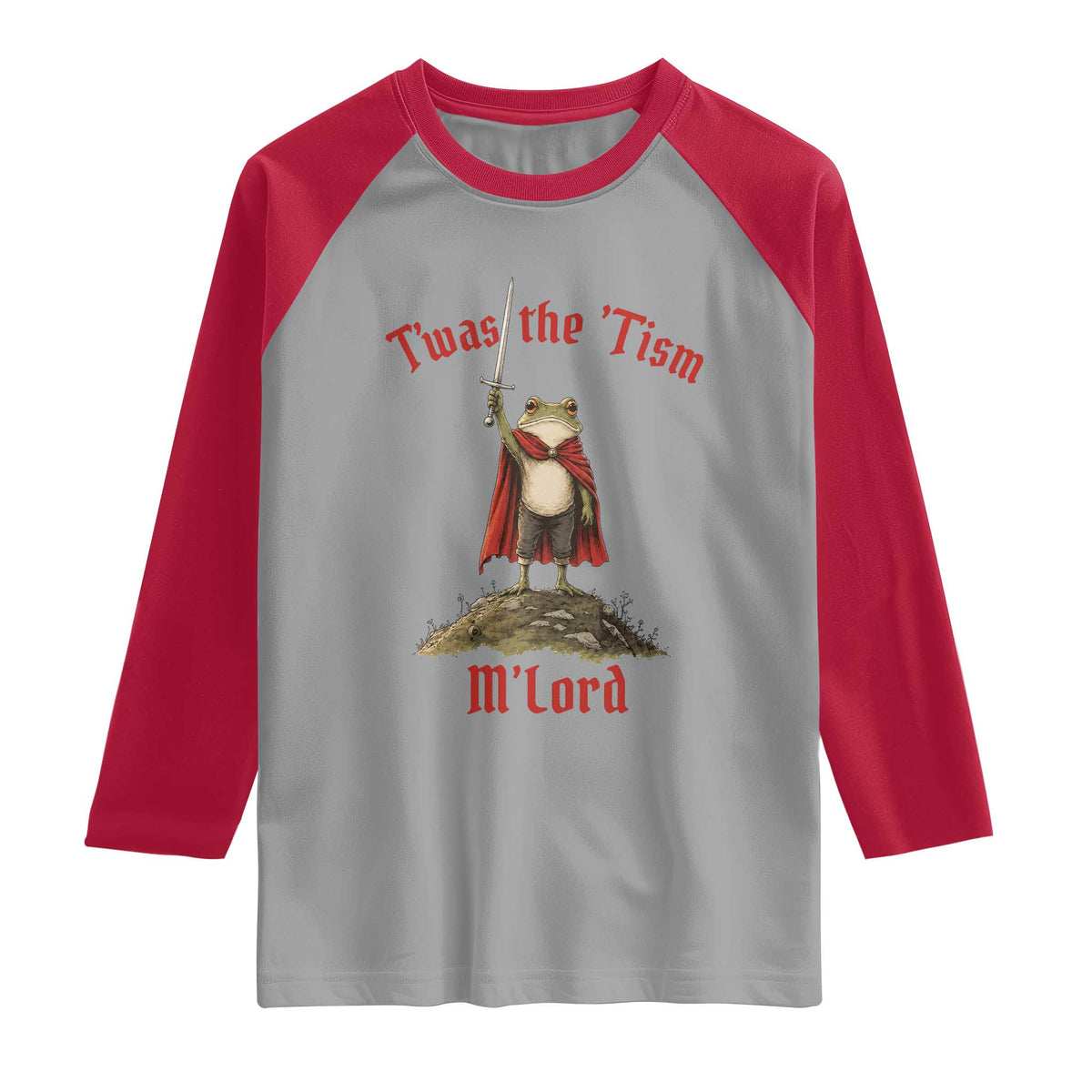 Funny Twas The Tism M Lord Medieval Knight Frog Raglan Shirt