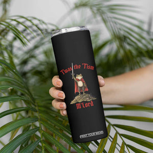 Funny Twas The Tism M Lord Medieval Knight Frog Skinny Tumbler