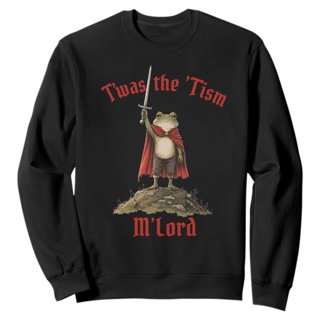Funny Twas The Tism M Lord Medieval Knight Frog Sweatshirt