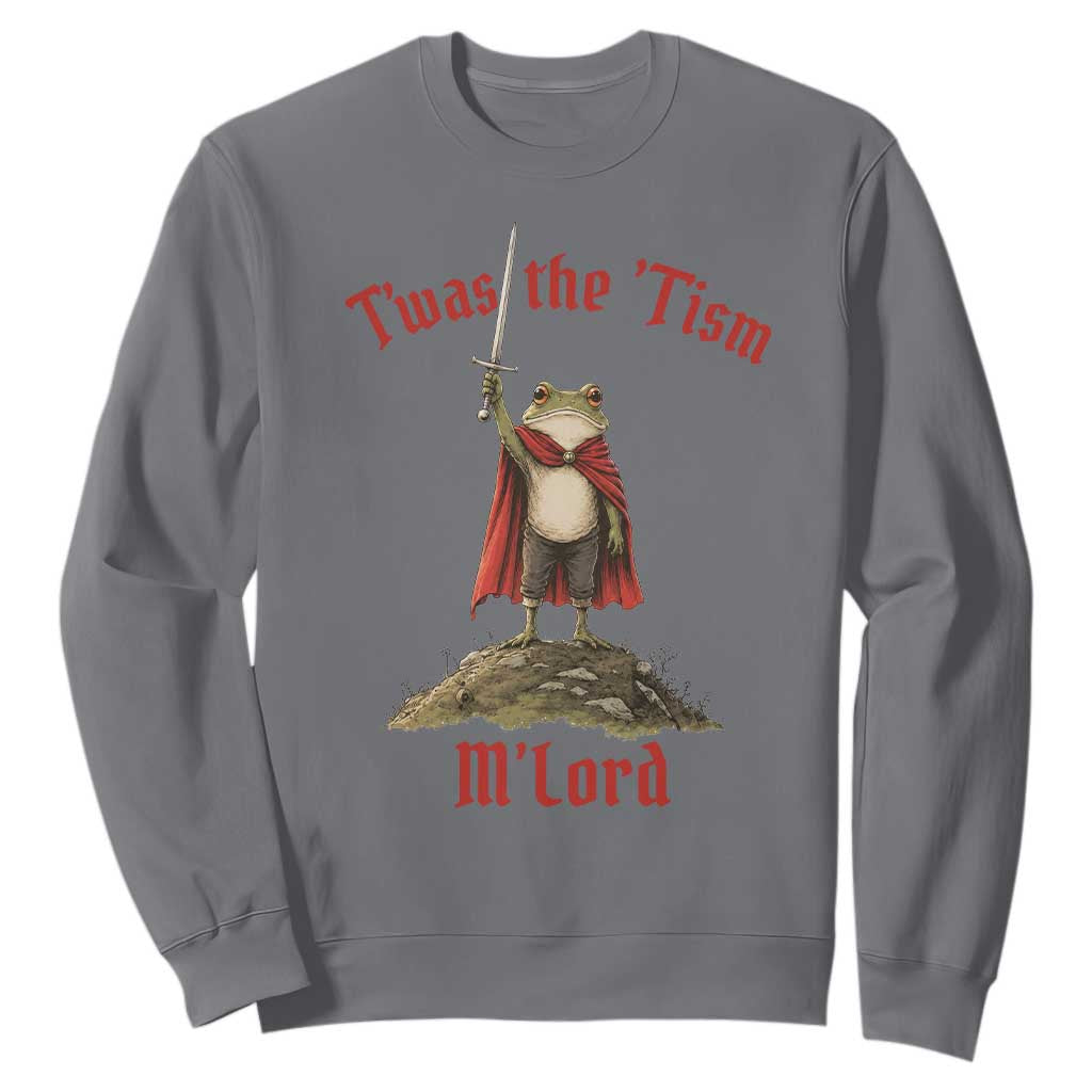 Funny Twas The Tism M Lord Medieval Knight Frog Sweatshirt