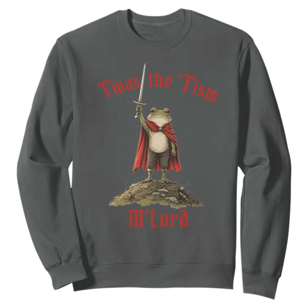 Funny Twas The Tism M Lord Medieval Knight Frog Sweatshirt