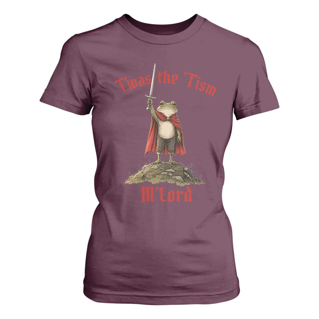 Funny Twas The Tism M Lord Medieval Knight Frog T Shirt For Women