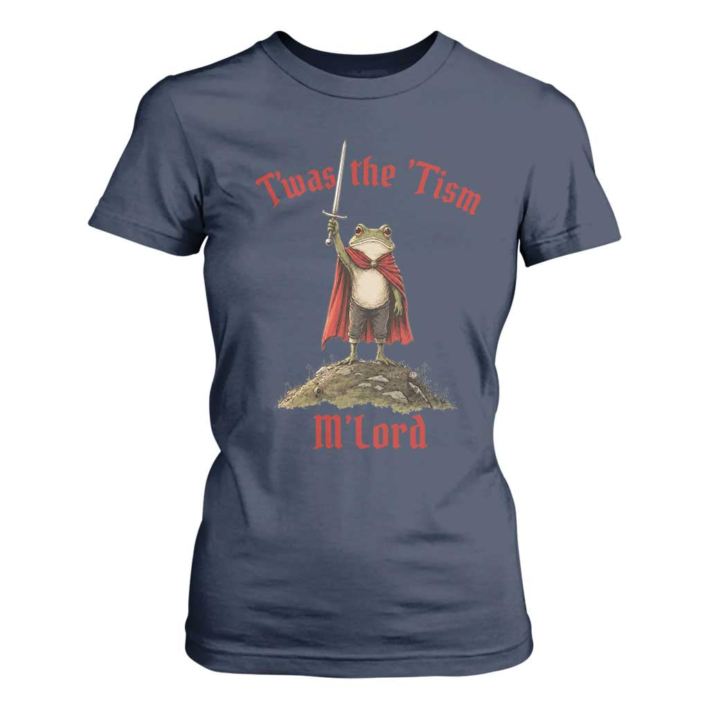Funny Twas The Tism M Lord Medieval Knight Frog T Shirt For Women