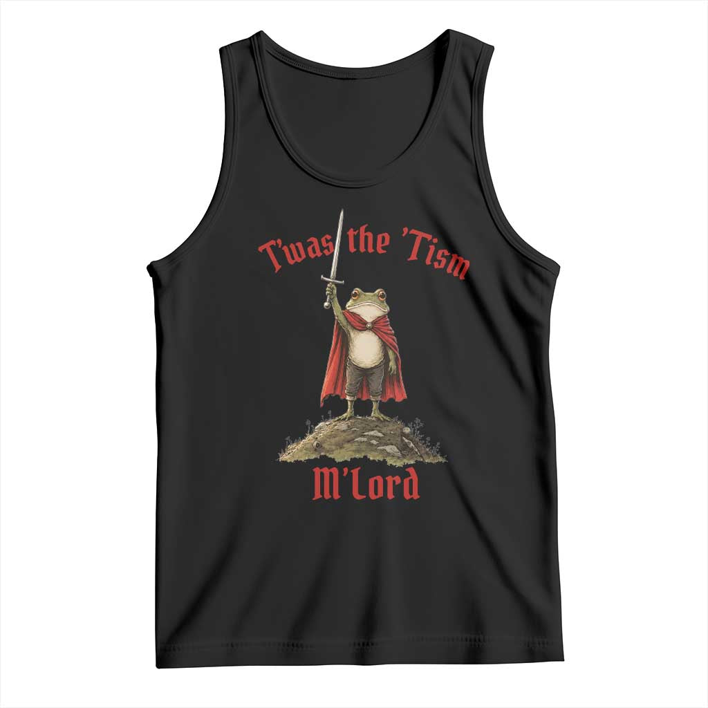 Funny Twas The Tism M Lord Medieval Knight Frog Tank Top TS11 Black Print Your Wear