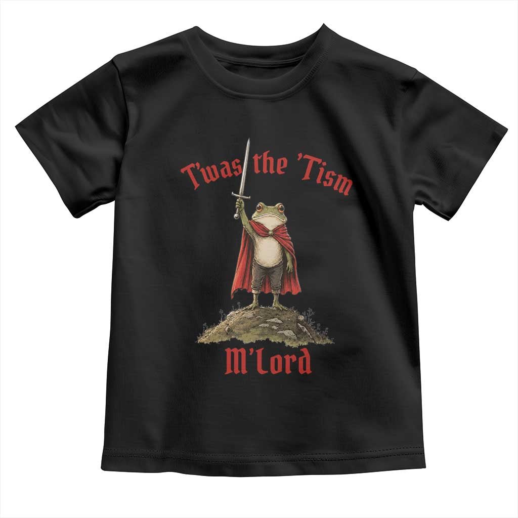 Funny Twas The Tism M Lord Medieval Knight Frog Toddler T Shirt