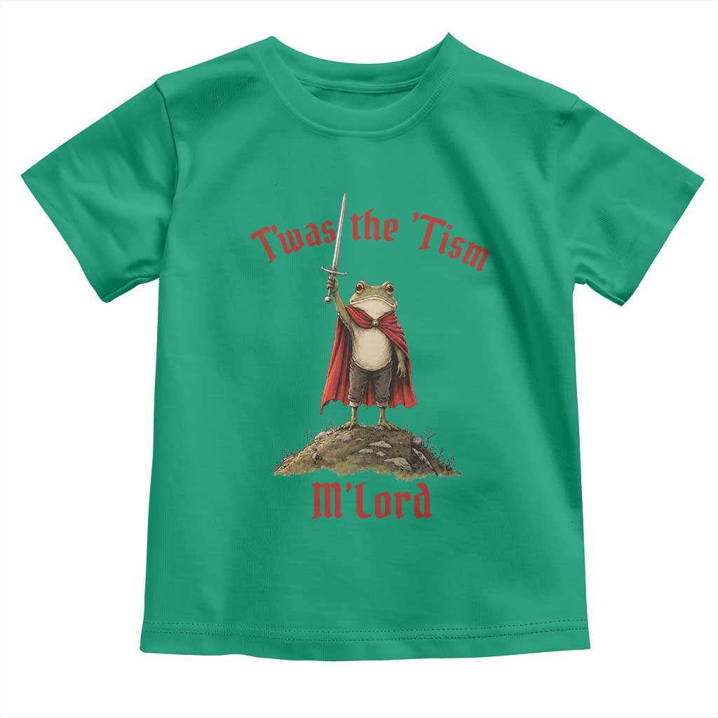 Funny Twas The Tism M Lord Medieval Knight Frog Toddler T Shirt