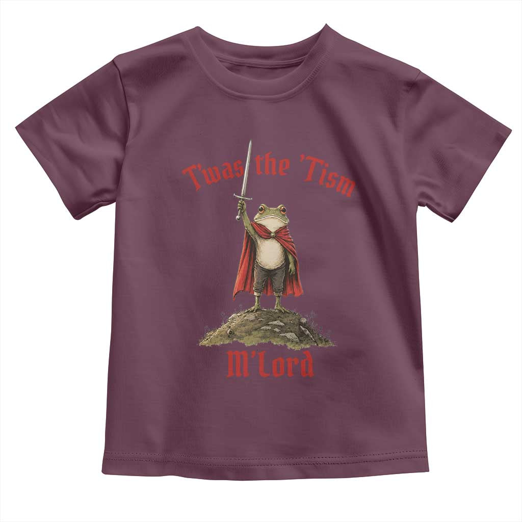 Funny Twas The Tism M Lord Medieval Knight Frog Toddler T Shirt