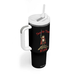 Funny Twas The Tism M Lord Medieval Knight Frog Tumbler With Handle