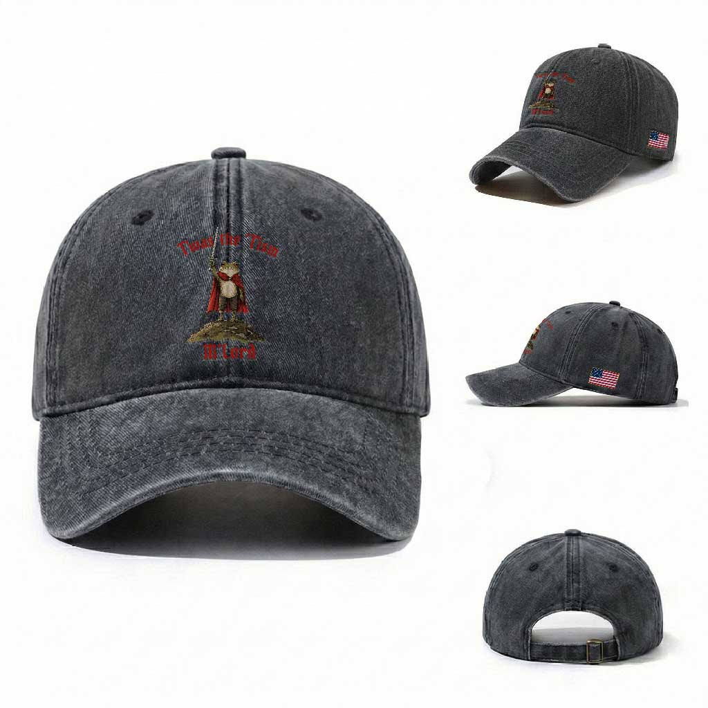 Funny Twas The Tism M Lord Medieval Knight Frog Washed Cotton Baseball Cap