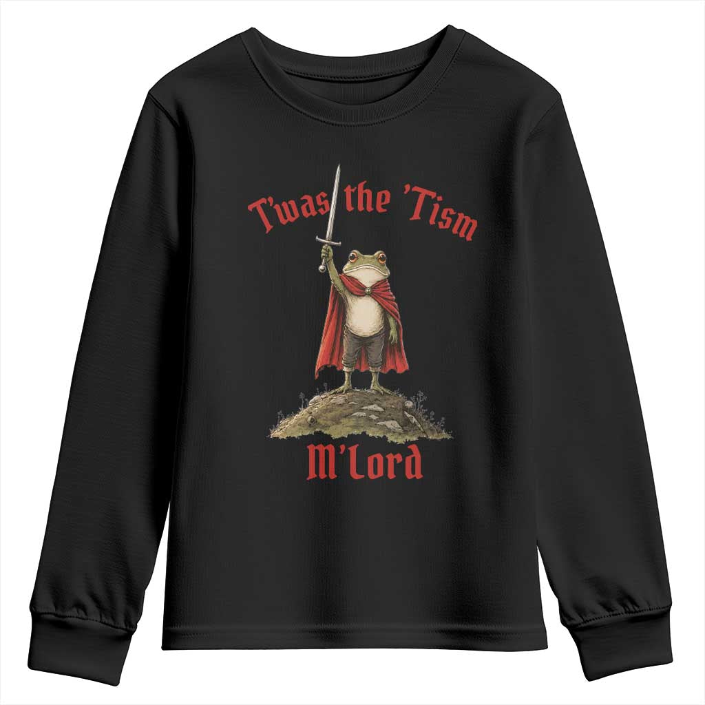Funny Twas The Tism M Lord Medieval Knight Frog Youth Sweatshirt TS11 Black Print Your Wear