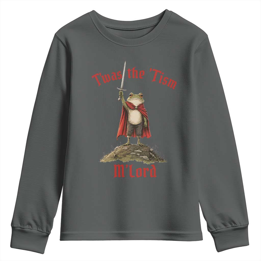 Funny Twas The Tism M Lord Medieval Knight Frog Youth Sweatshirt