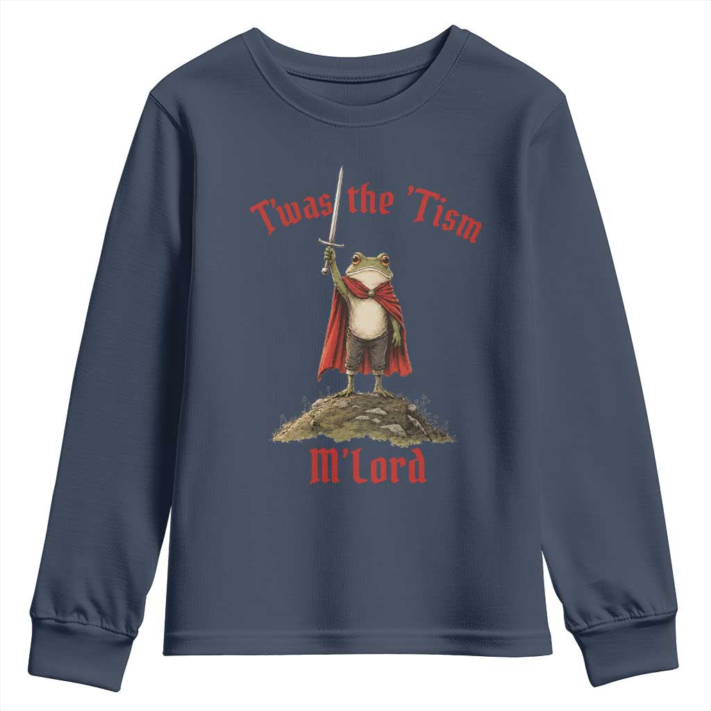 Funny Twas The Tism M Lord Medieval Knight Frog Youth Sweatshirt
