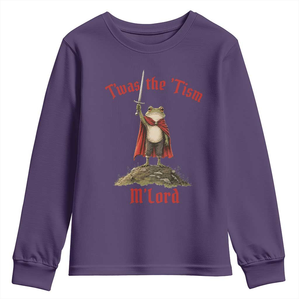 Funny Twas The Tism M Lord Medieval Knight Frog Youth Sweatshirt