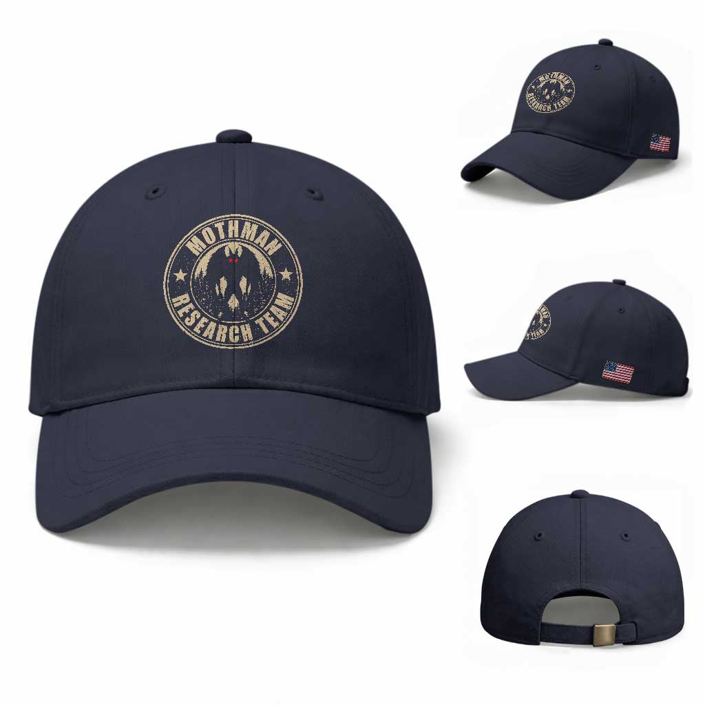 Funny Mothman Research Team Baseball Cap Cryptozoology Cryptid Hunting