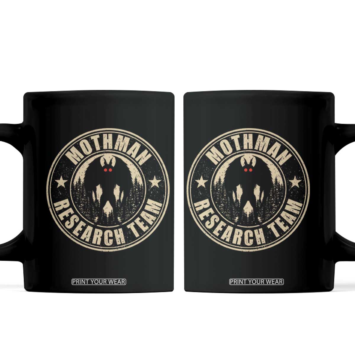Funny Mothman Research Team Coffee Mug Cryptozoology Cryptid Hunting