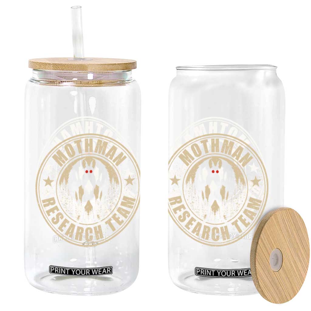 Funny Mothman Research Team Glass Can Cryptozoology Cryptid Hunting