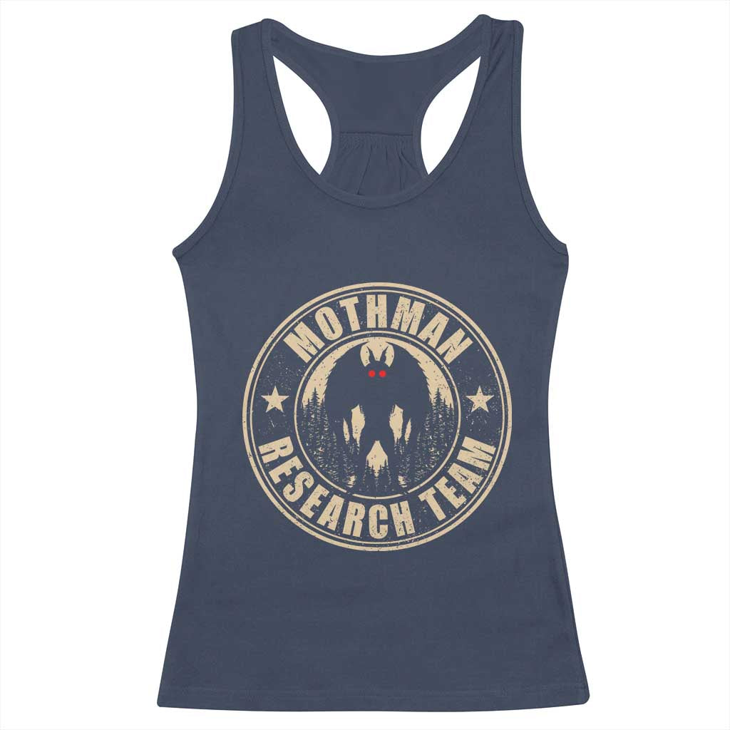 Funny Mothman Research Team Racerback Tank Top Cryptozoology Cryptid Hunting