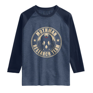 Funny Mothman Research Team Raglan Shirt Cryptozoology Cryptid Hunting