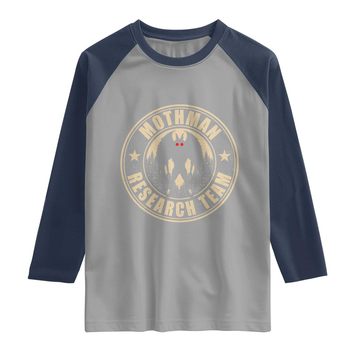 Funny Mothman Research Team Raglan Shirt Cryptozoology Cryptid Hunting