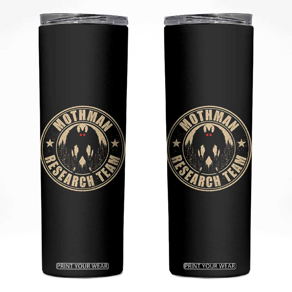 Funny Mothman Research Team Skinny Tumbler Cryptozoology Cryptid Hunting TS11 Black Print Your Wear