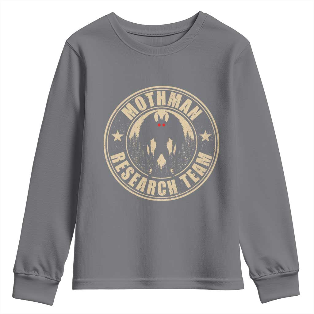 Funny Mothman Research Team Youth Sweatshirt Cryptozoology Cryptid Hunting