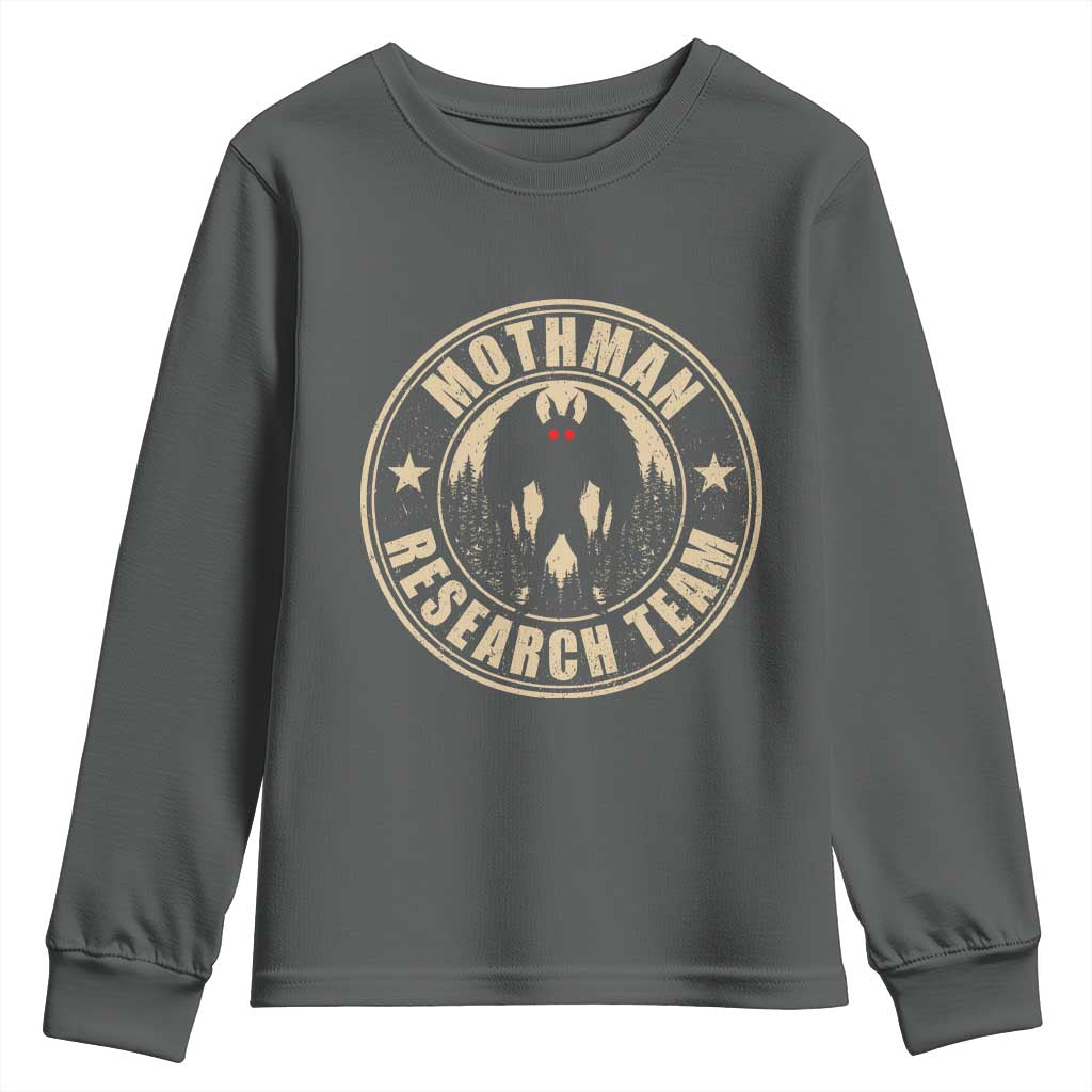 Funny Mothman Research Team Youth Sweatshirt Cryptozoology Cryptid Hunting