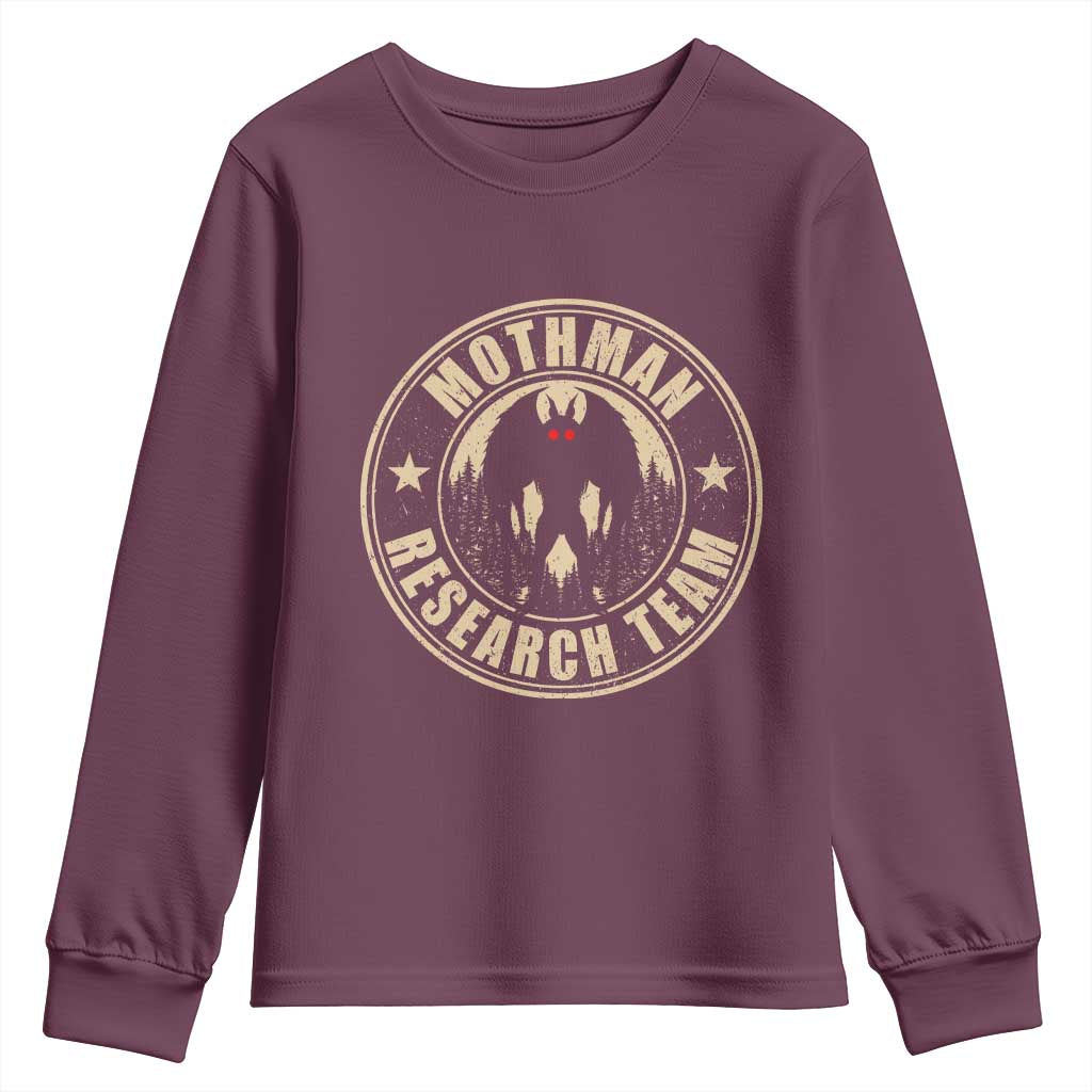 Funny Mothman Research Team Youth Sweatshirt Cryptozoology Cryptid Hunting