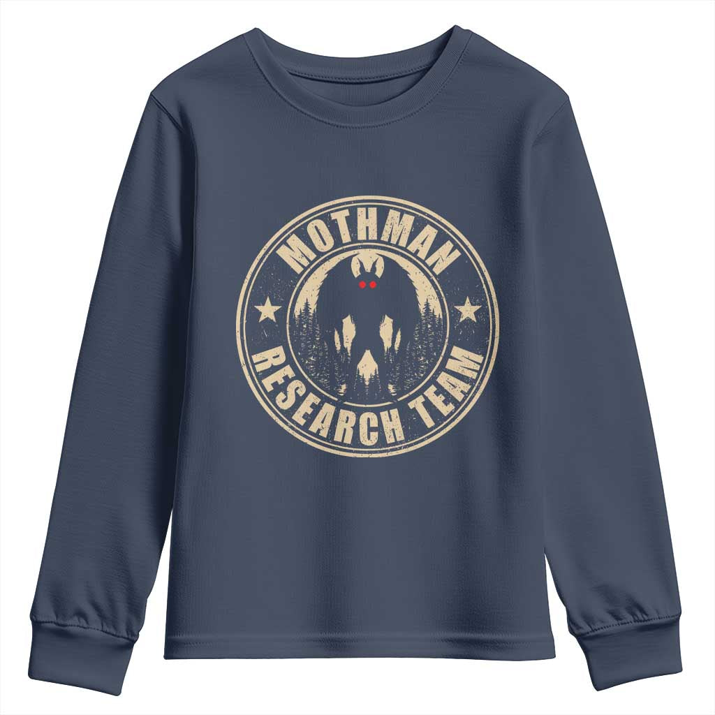 Funny Mothman Research Team Youth Sweatshirt Cryptozoology Cryptid Hunting