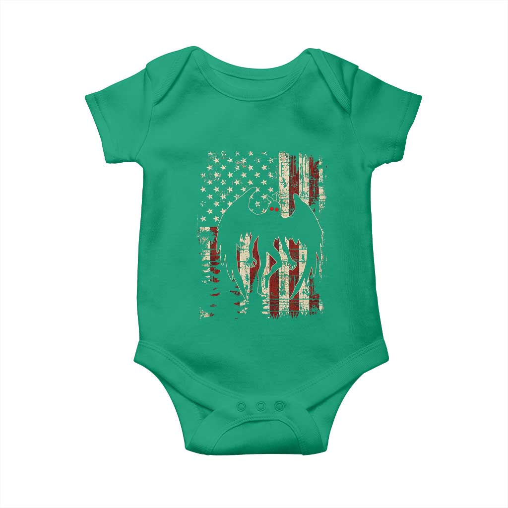 Mothman American Flag Patriotic Cryptid Creature Baby Onesie TS11 Irish Green Print Your Wear