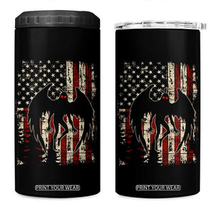 Mothman American Flag Patriotic Cryptid Creature 4 in 1 Can Cooler Tumbler