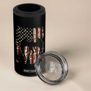 Mothman American Flag Patriotic Cryptid Creature 4 in 1 Can Cooler Tumbler