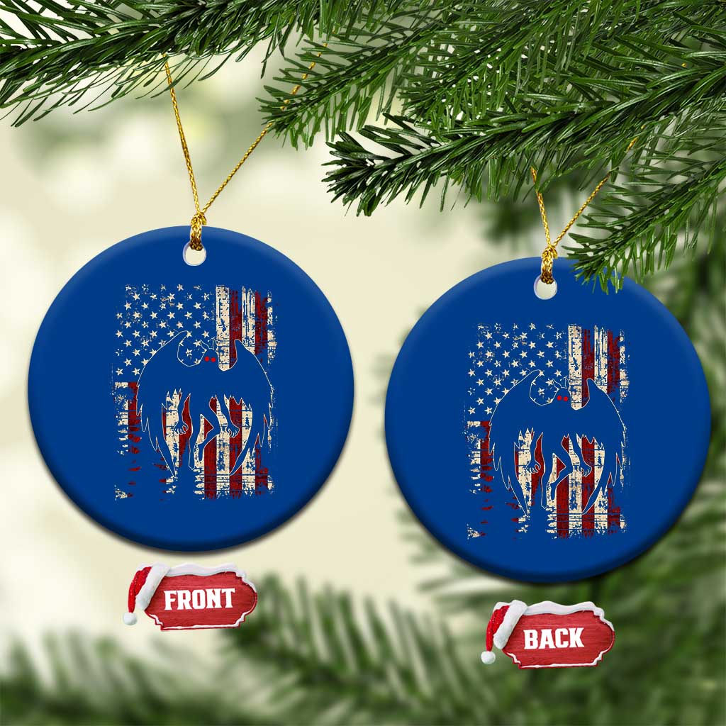 Mothman American Flag Patriotic Cryptid Creature Ceramic Ornament TS11 1pc Blue Print Your Wear