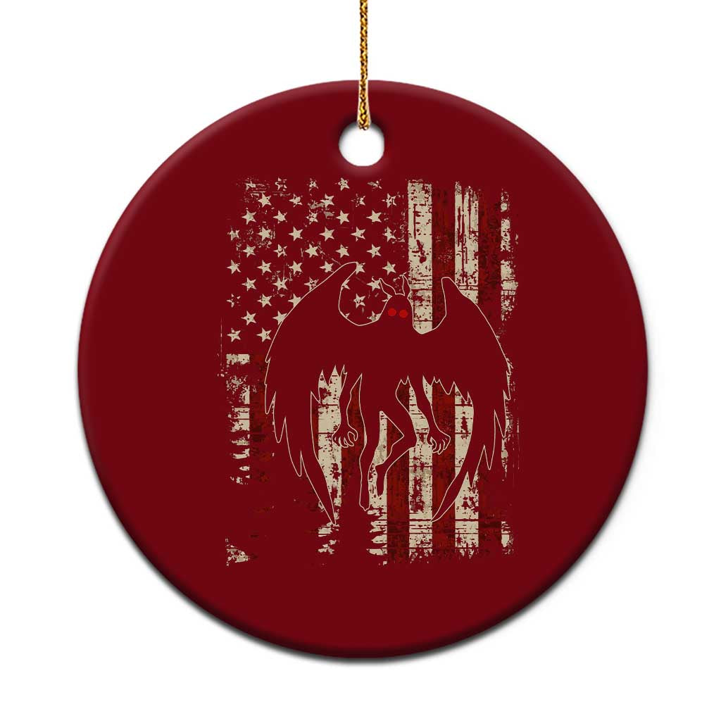 Mothman American Flag Patriotic Cryptid Creature Ceramic Ornament TS11 1pc Red Print Your Wear
