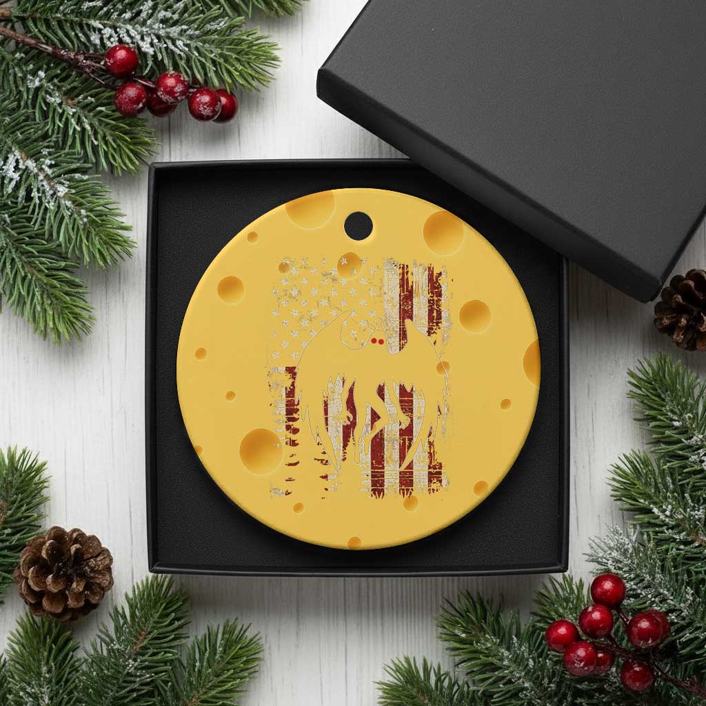 Mothman American Flag Patriotic Cryptid Creature Ceramic Ornament TS11 1pc Yellow Cheese Print Your Wear